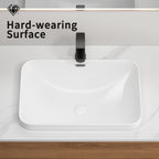 Ceramic Undermount Bathroom Sink 22.05" x 15.36" x 6.7"