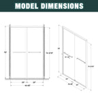 Aluminum Frame Double Sliding Shower Door (44-48"x76")