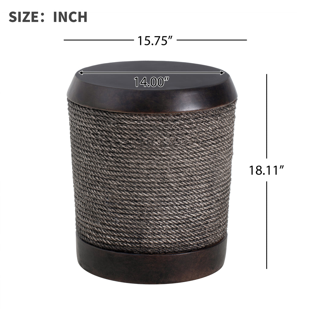 Simulated Braided Cord MGO Side Table