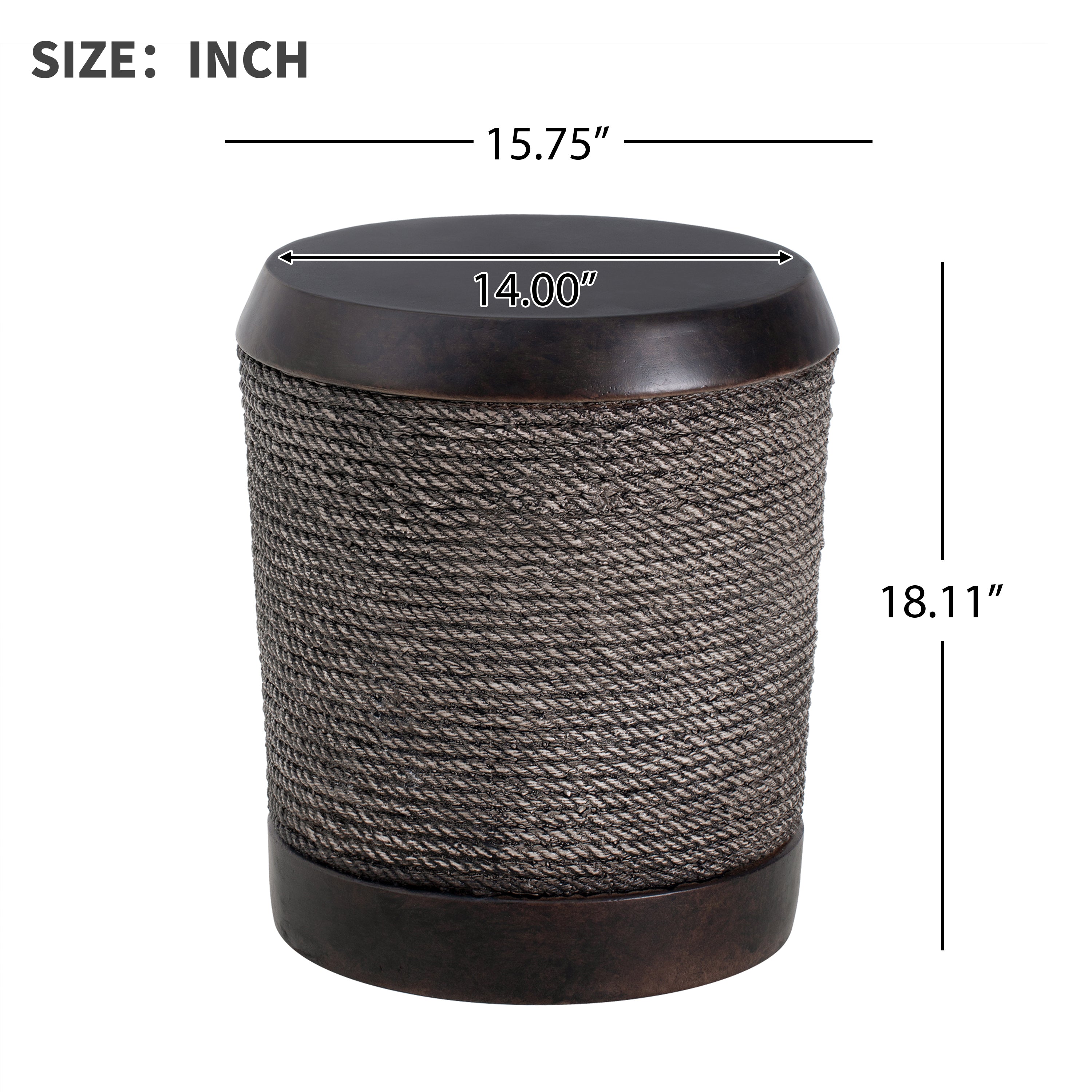 Simulated Braided Cord MGO Side Table