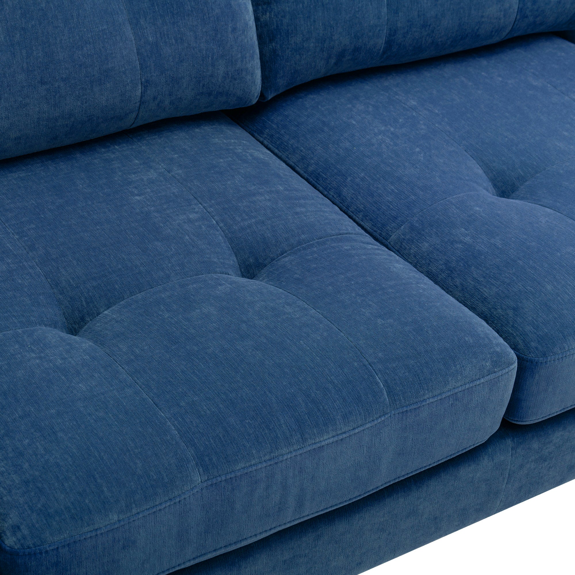 110" L-Shape Convertible Sectional Sofa Couch with Movable Ottoman