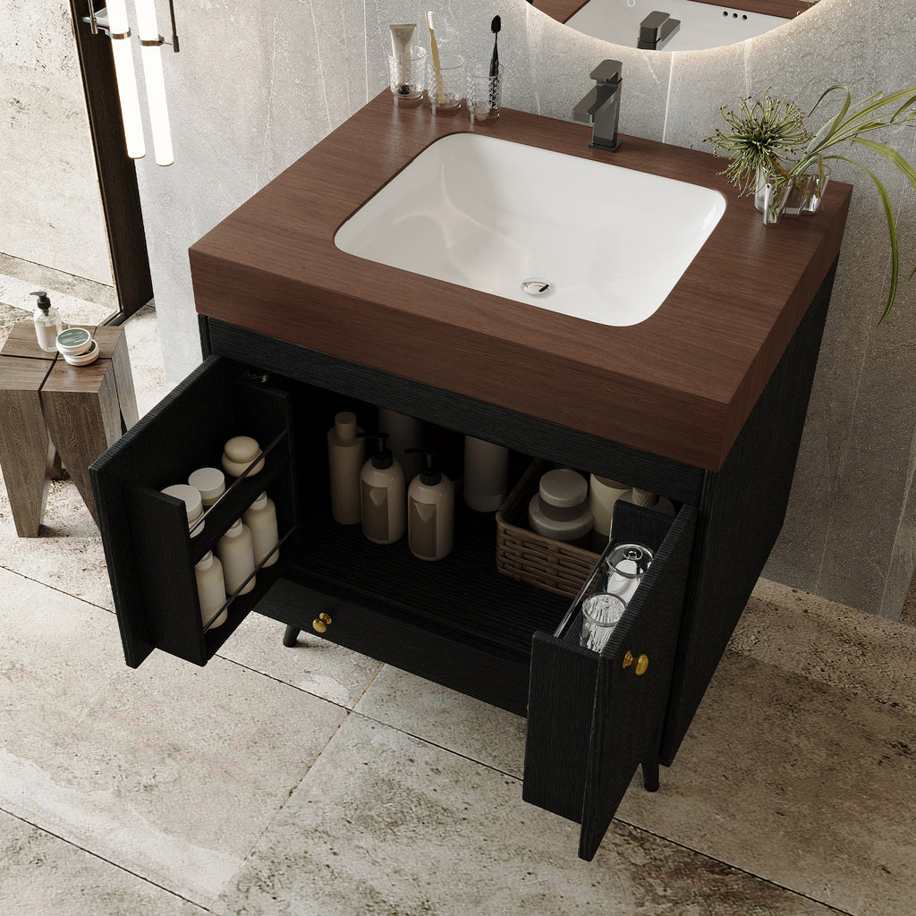 Contemporary Free-standing Bathroom Vanity with Faux Marble Top
