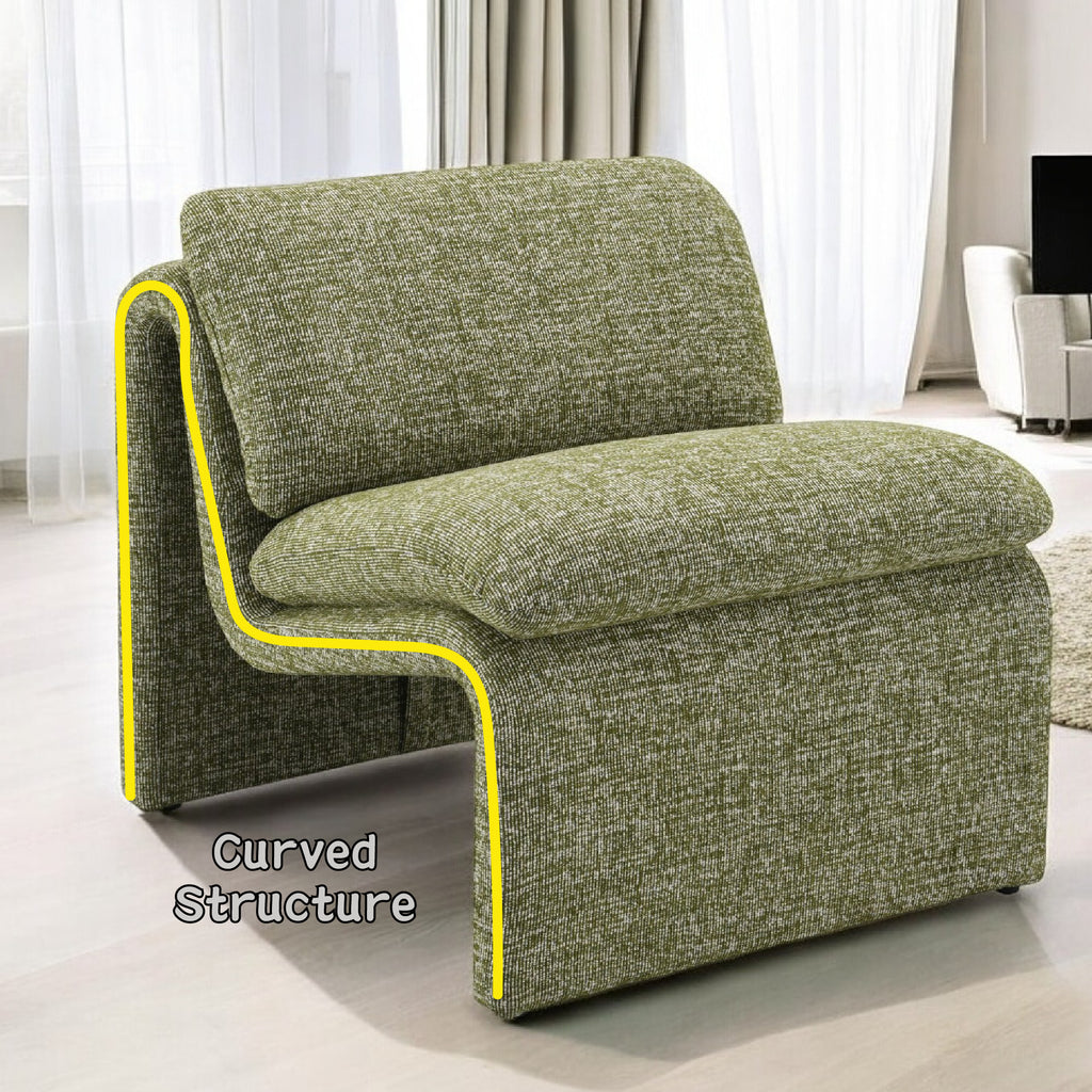Innovative Elegance Jaeda Accent Chair in Curved Shape