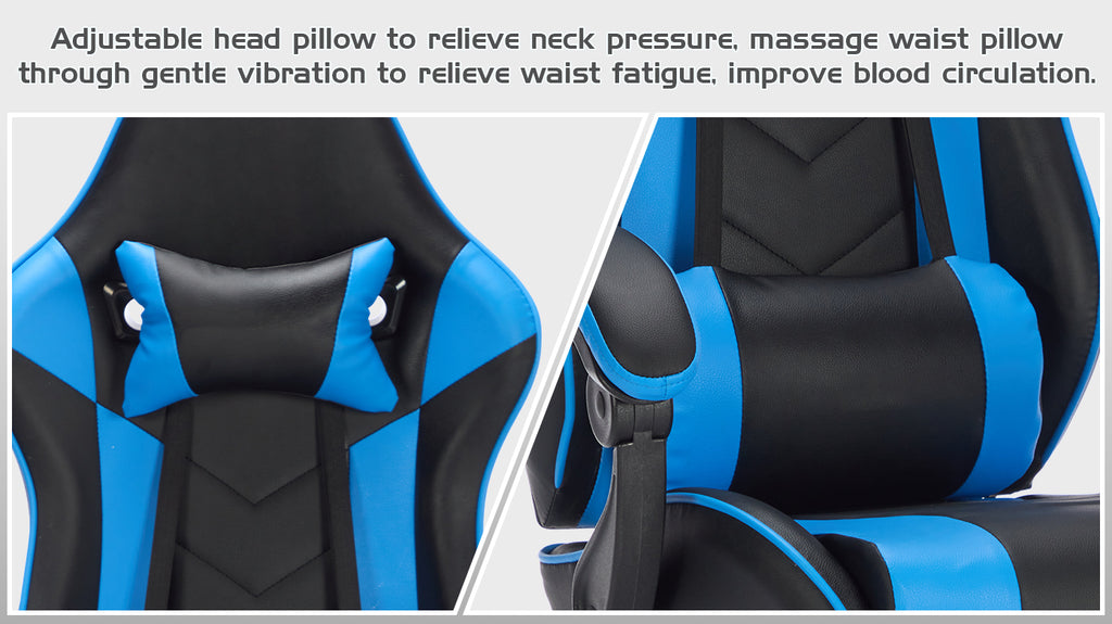 Gaming Chair with Footrest and Lumbar Support