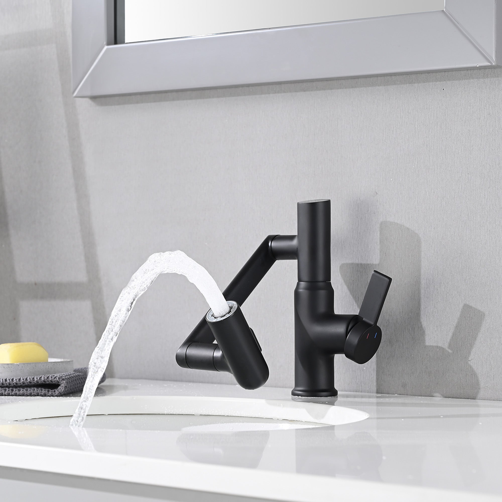 Bathroom Sink Faucet with Spray Function