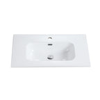 Glossy White Ceramic Integrated Sink