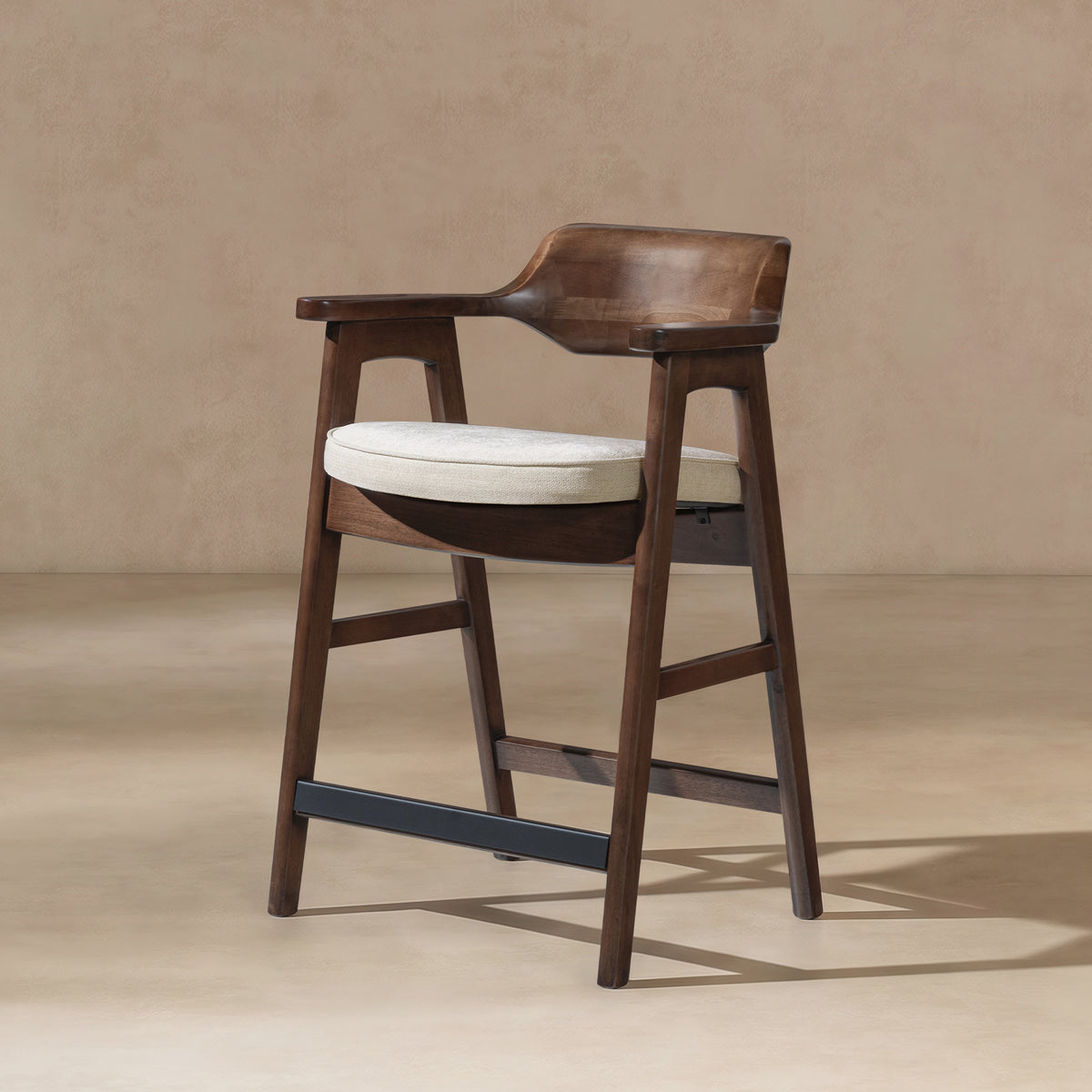 Hayes 26.5" Upholstered Reclaimed Pine Counter Stool