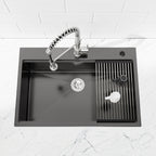 Stainless Steel Kitchen Sink, 33"x22" Single Bowl, Overmount Handmade Sink