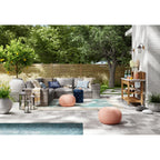 LSI 102'' Wide Outdoor Wicker Patio Sectional with Cushions