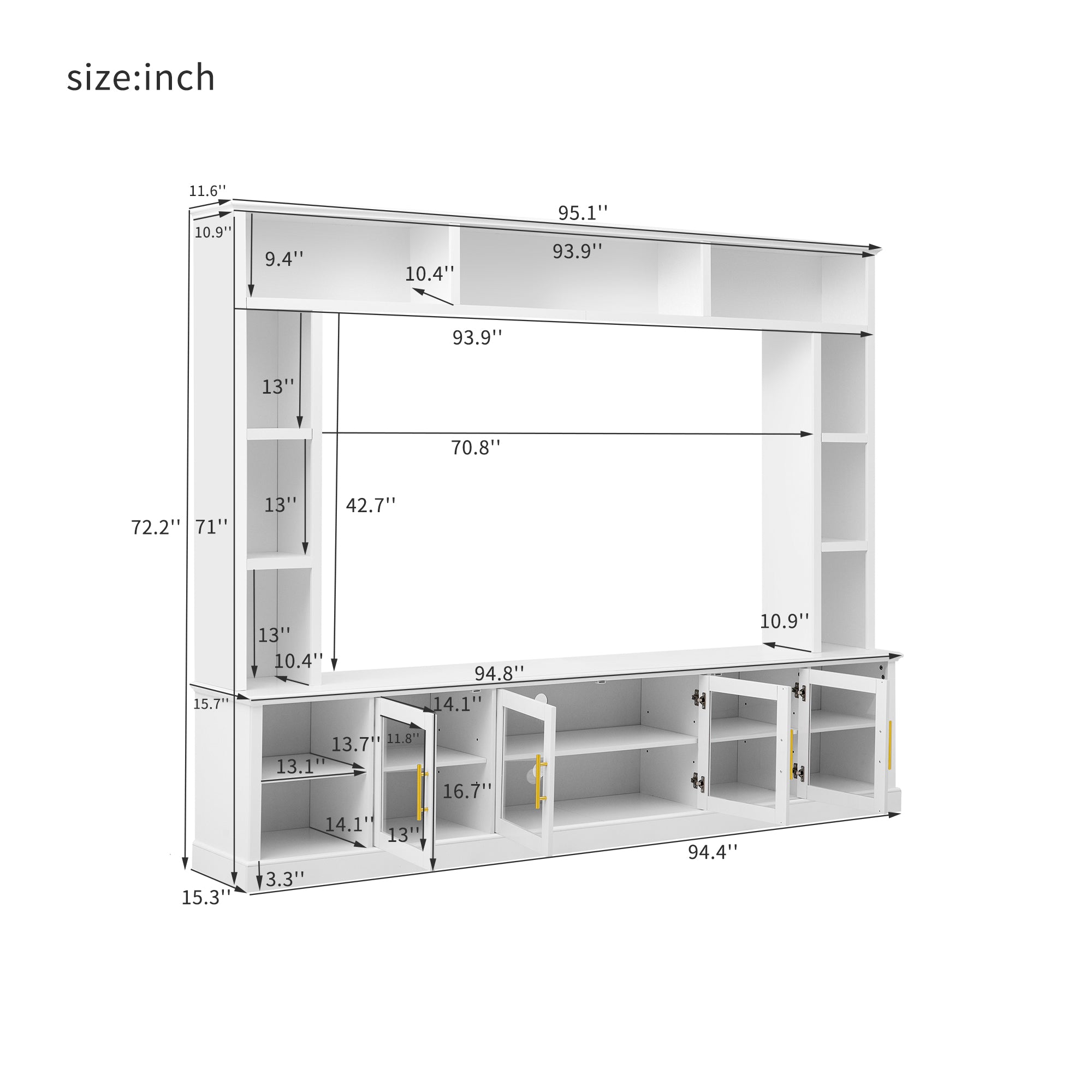 All-in-One Modern Entertainment Center for TVs Up to 80"