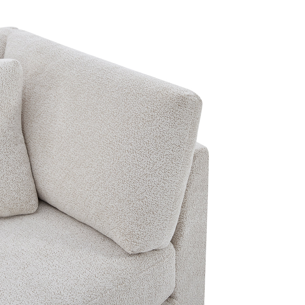 83.50" Modern Flared Arms Sofa (Beige)