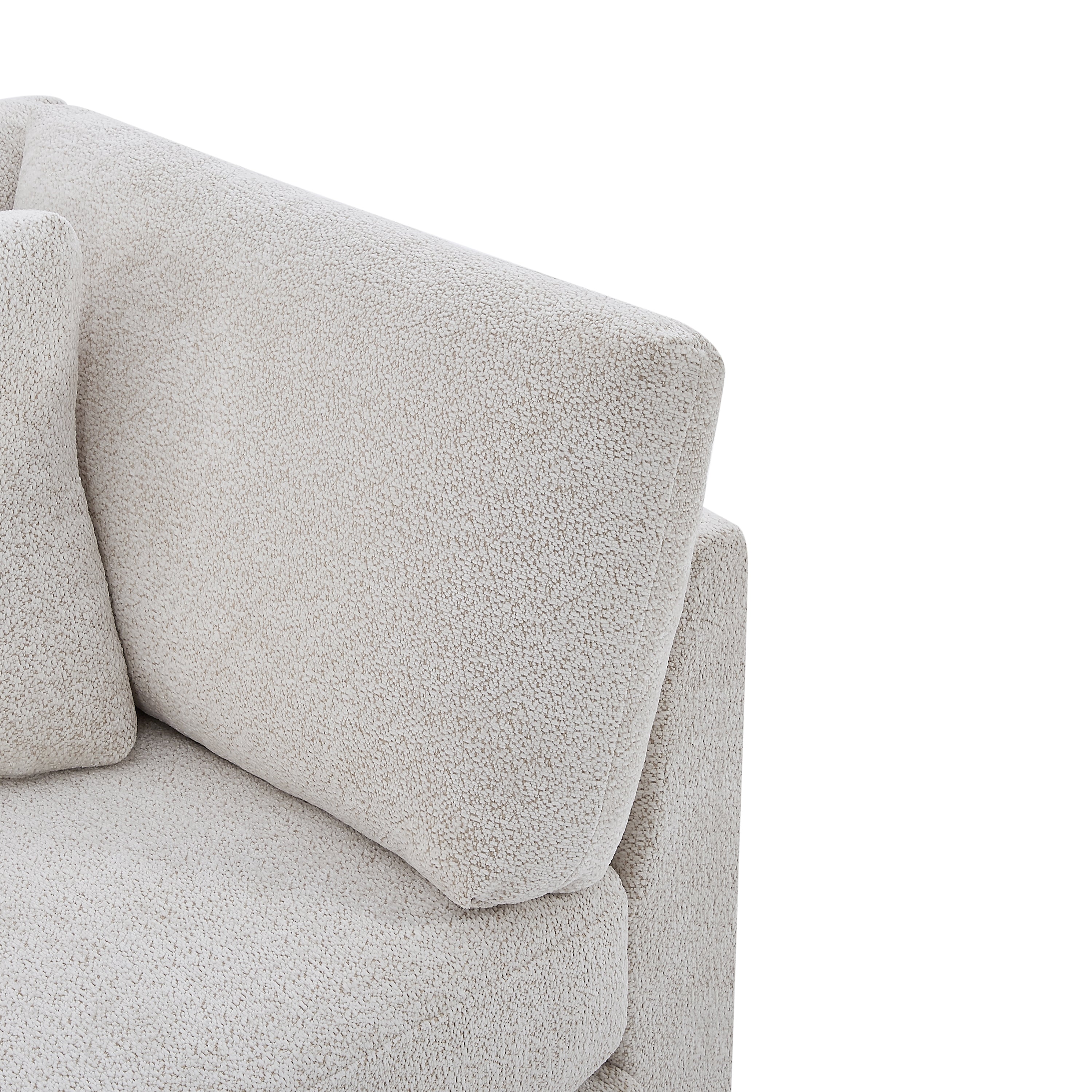 83.50" Modern Flared Arms Sofa (Beige)
