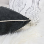 Gray Velvet Holiday Throw Pillow - 20x20
