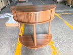 31.5-Inch Grooved Half-Moon Console Table