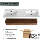 60 Inch Wall-Mounted Bathroom Vanity With Resin Sink