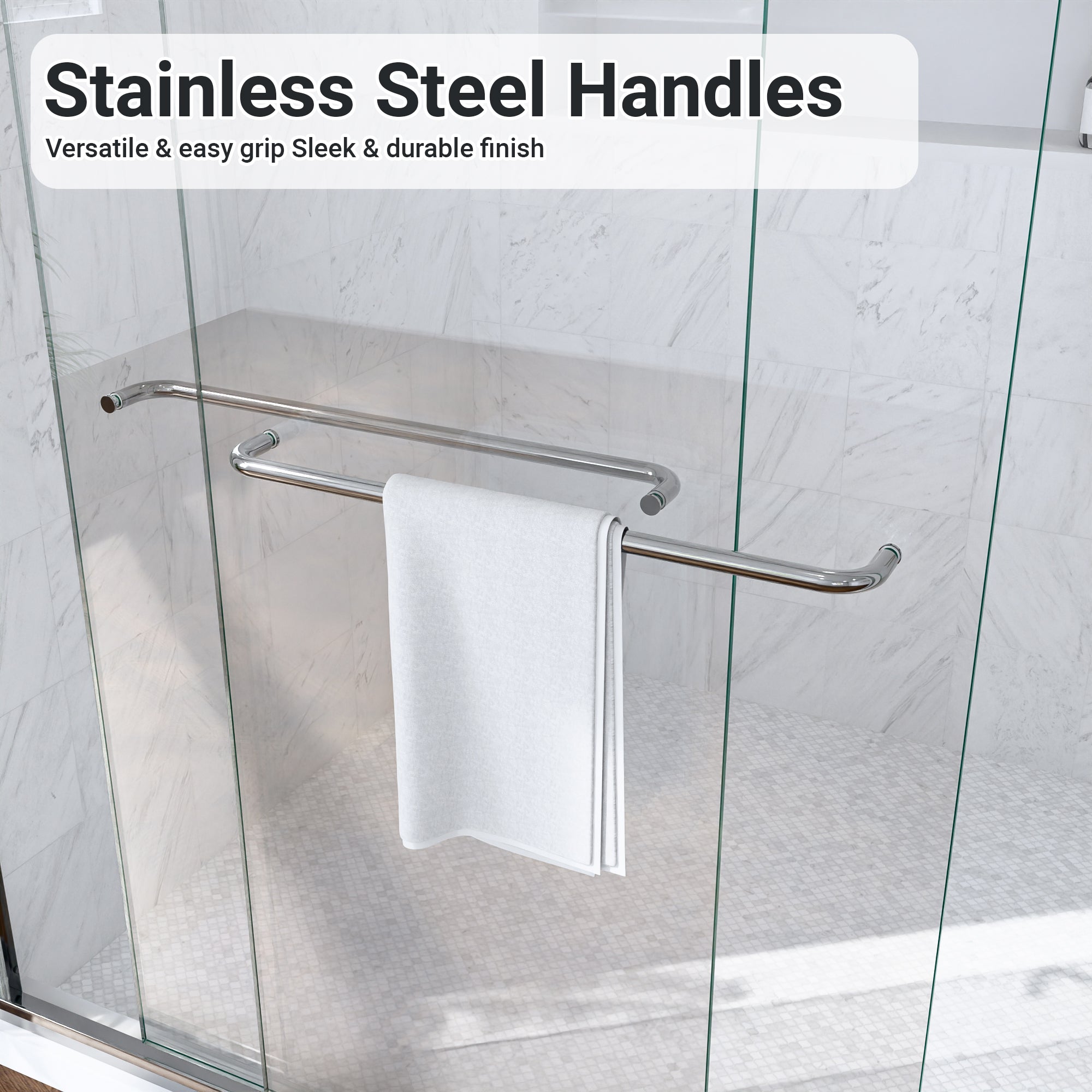 56"-60"W*60" H Semi-Frameless Double Sliding Shower Door