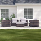 Fully Assembled Patio Chair Set with Cushions & Ottomans