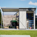 Durable 5x3FT Galvanized Steel Shed & Gazebo Combo