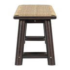 Farmhouse Modern Solid Wood Rattan Bench - 59 Inch