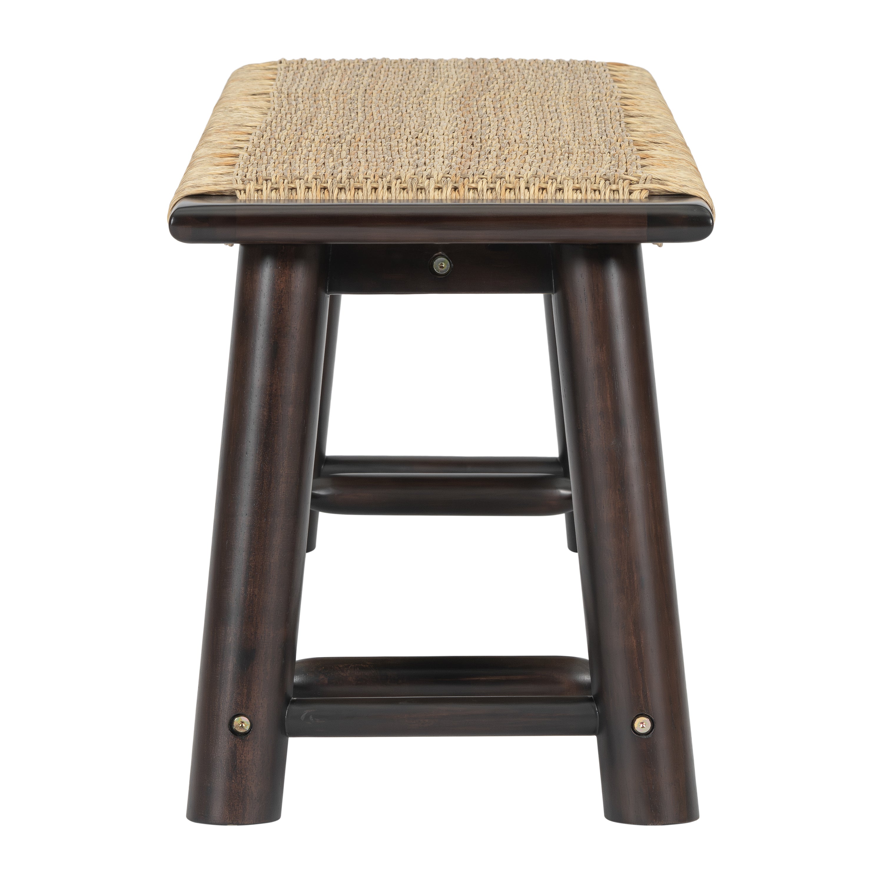Farmhouse Modern Solid Wood Rattan Bench - 59 Inch
