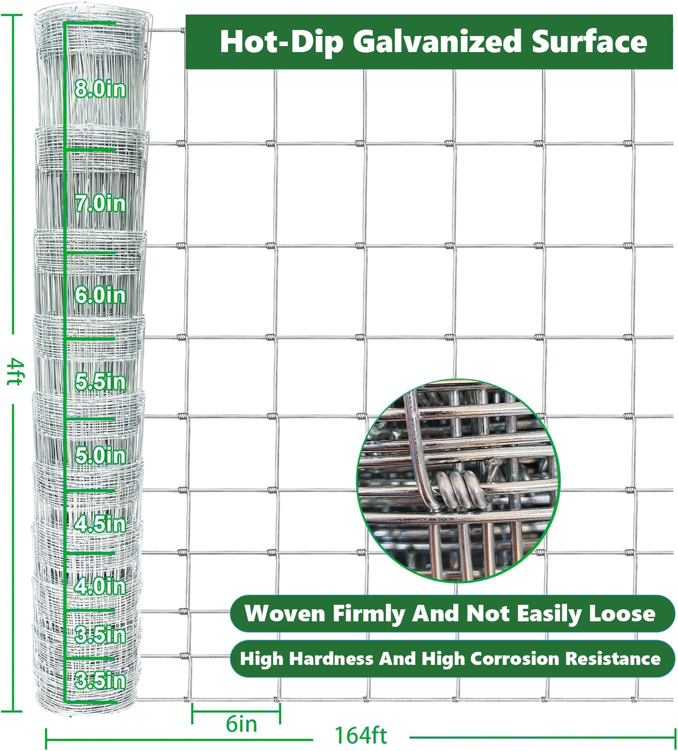Farm Fence - 4ft x 164ft Heavy Duty Cattle Fence