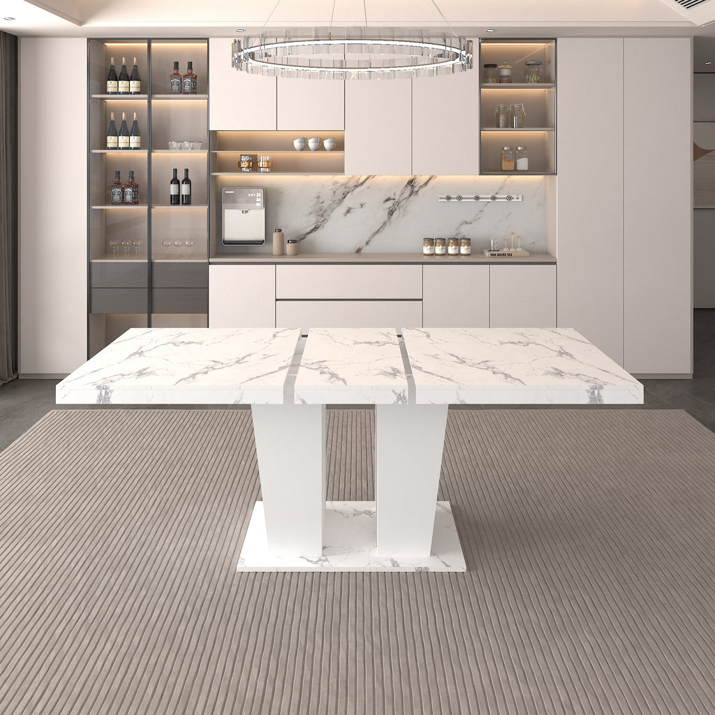 Extendable Dining Room Table for 6-10, Modern All