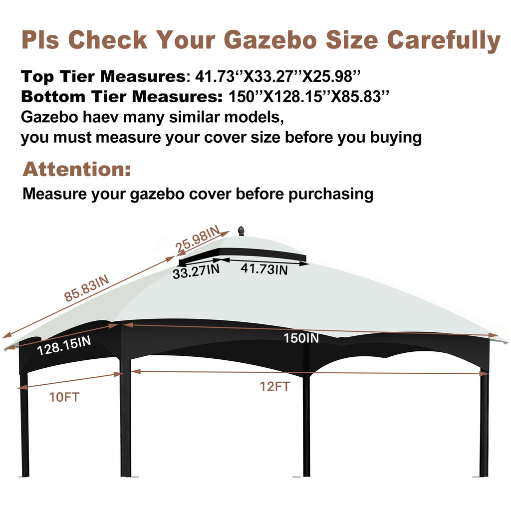Replacement Canopy Top for Lowe's Allen Roth Heavy Duty Gazebo