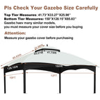 Replacement Canopy Top for Lowe's Allen Roth Heavy Duty Gazebo
