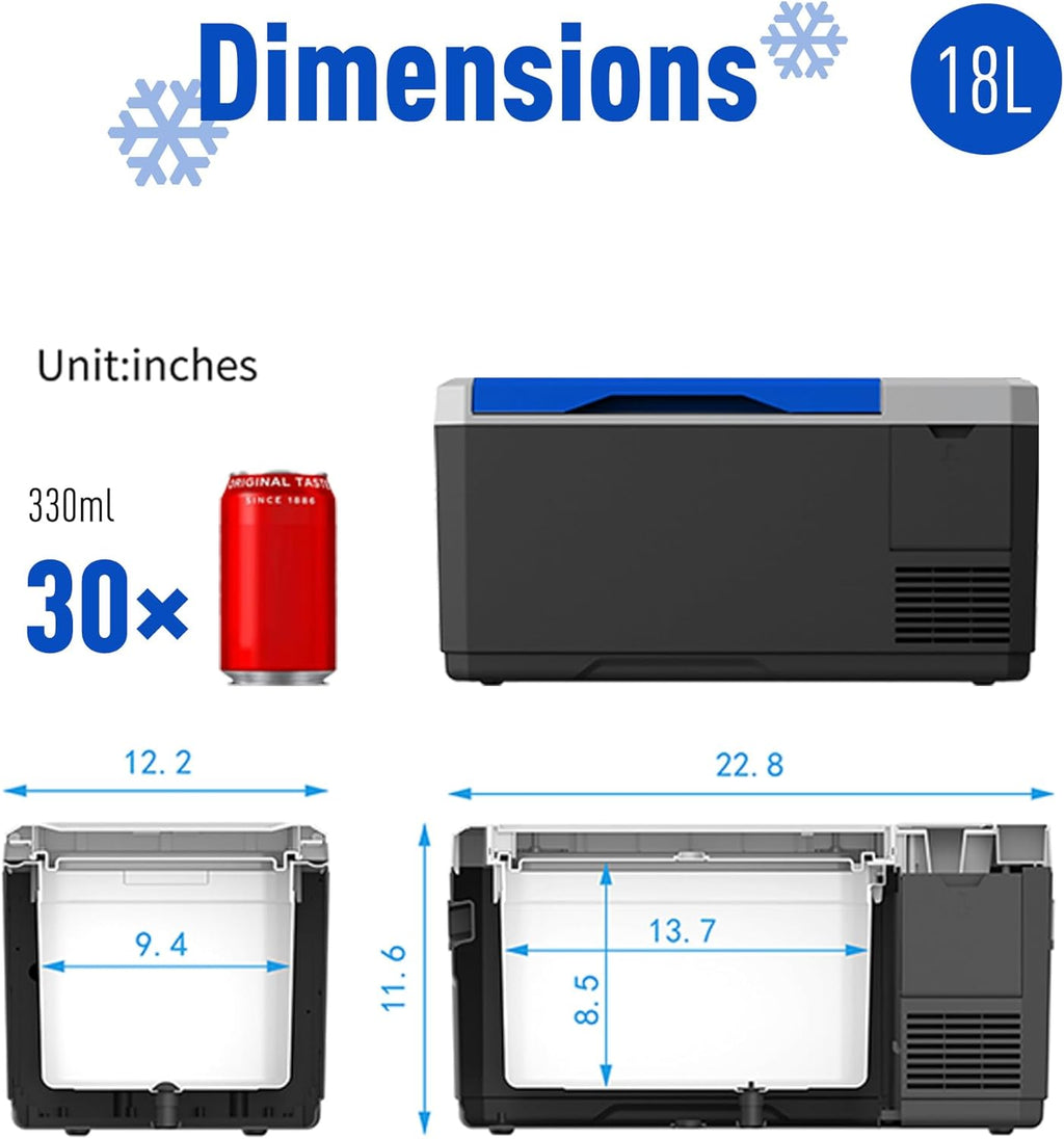 V18 Portable Refrigerator, 19Qt Car Freezer with APP Control