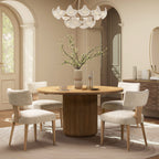 Louise Split Back Upholstered Dining Side Chair, Set of 2, Travertine