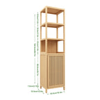 Storage Tall Slim Cabinet with Shutter Door and 3 Tier Shelves