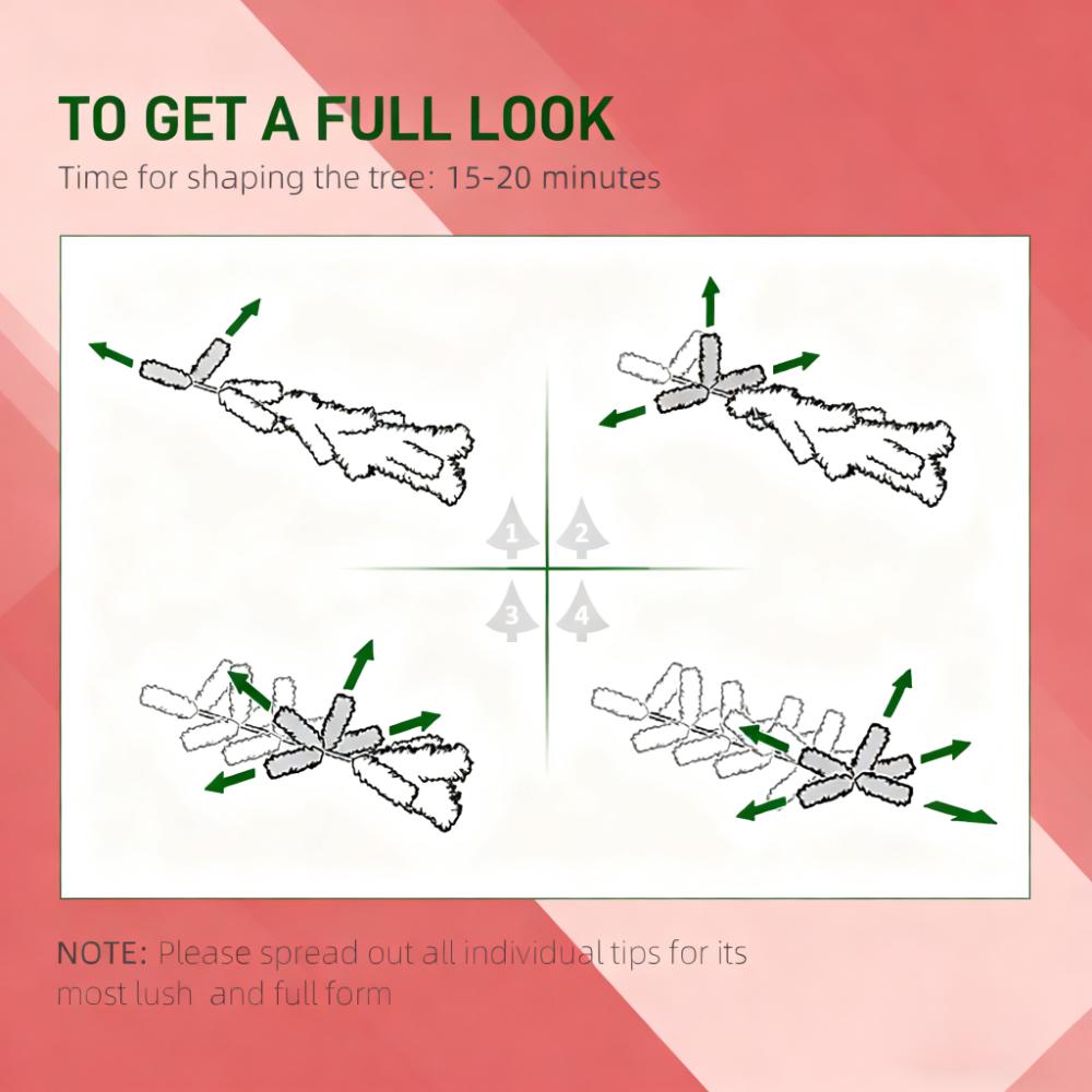Easy to Assemble Fir Artificial Christmas Tree with LED Lights