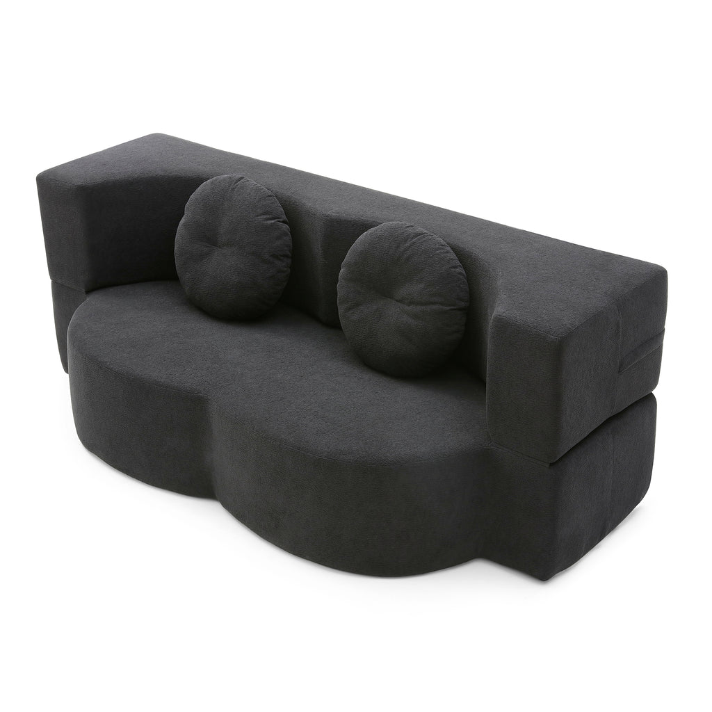 2-in-1 Folding Sofa Bed with Pillow, Twin Sleeper Sofa
