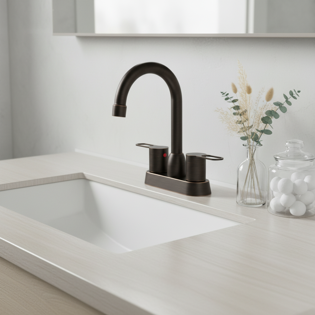 2 Handles Bathroom Sink Faucet in Oil Rubbed Bronze