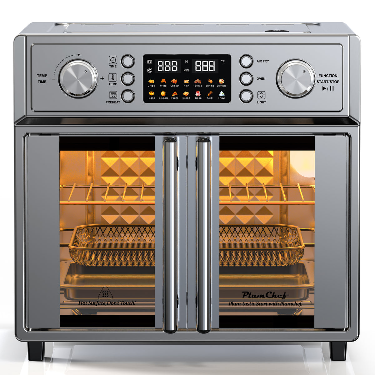 PlumChef 26QT Large Capacity French Double-Door Air Fryer Convection Toaster Oven