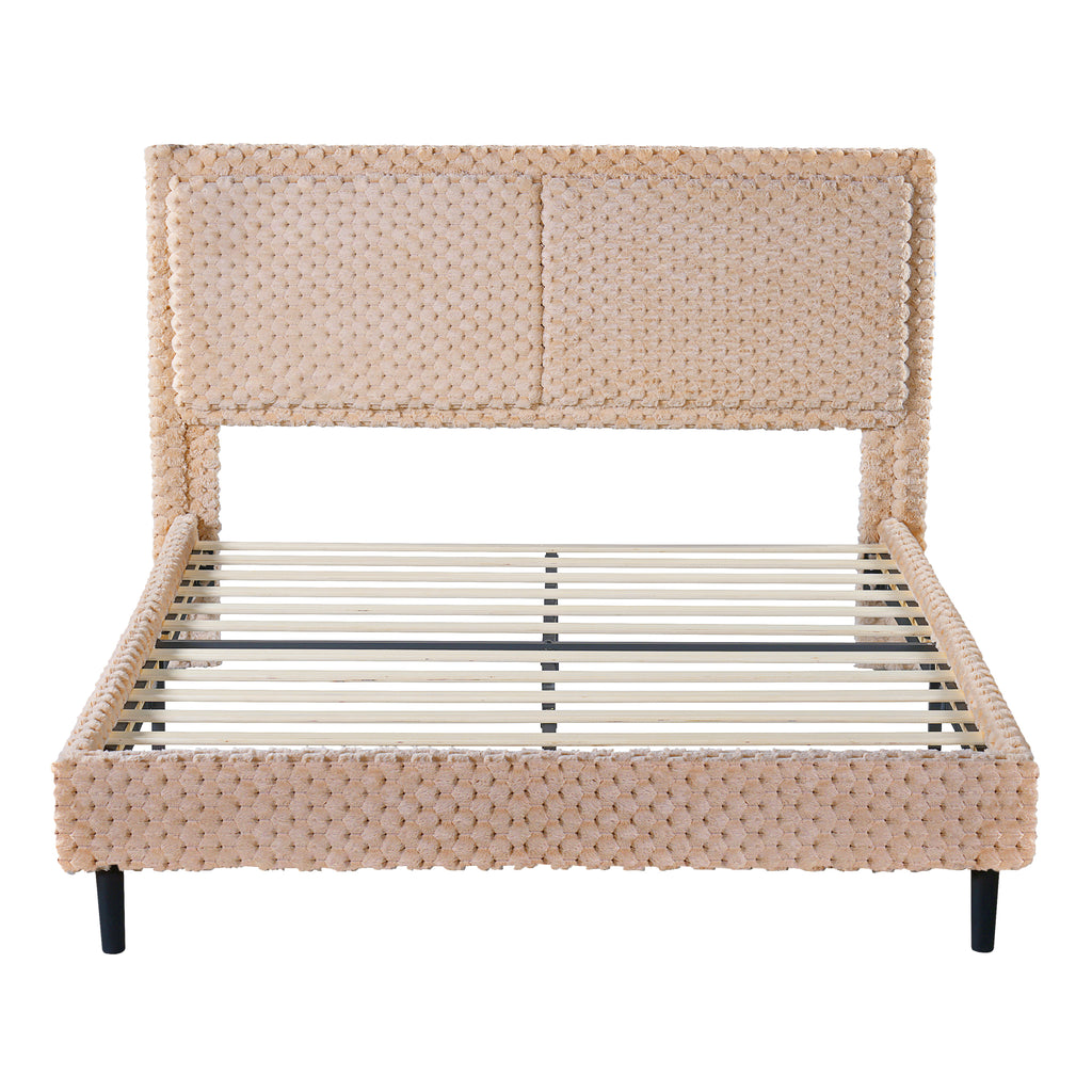 Simple Modern Camel Plush Soft Bed
