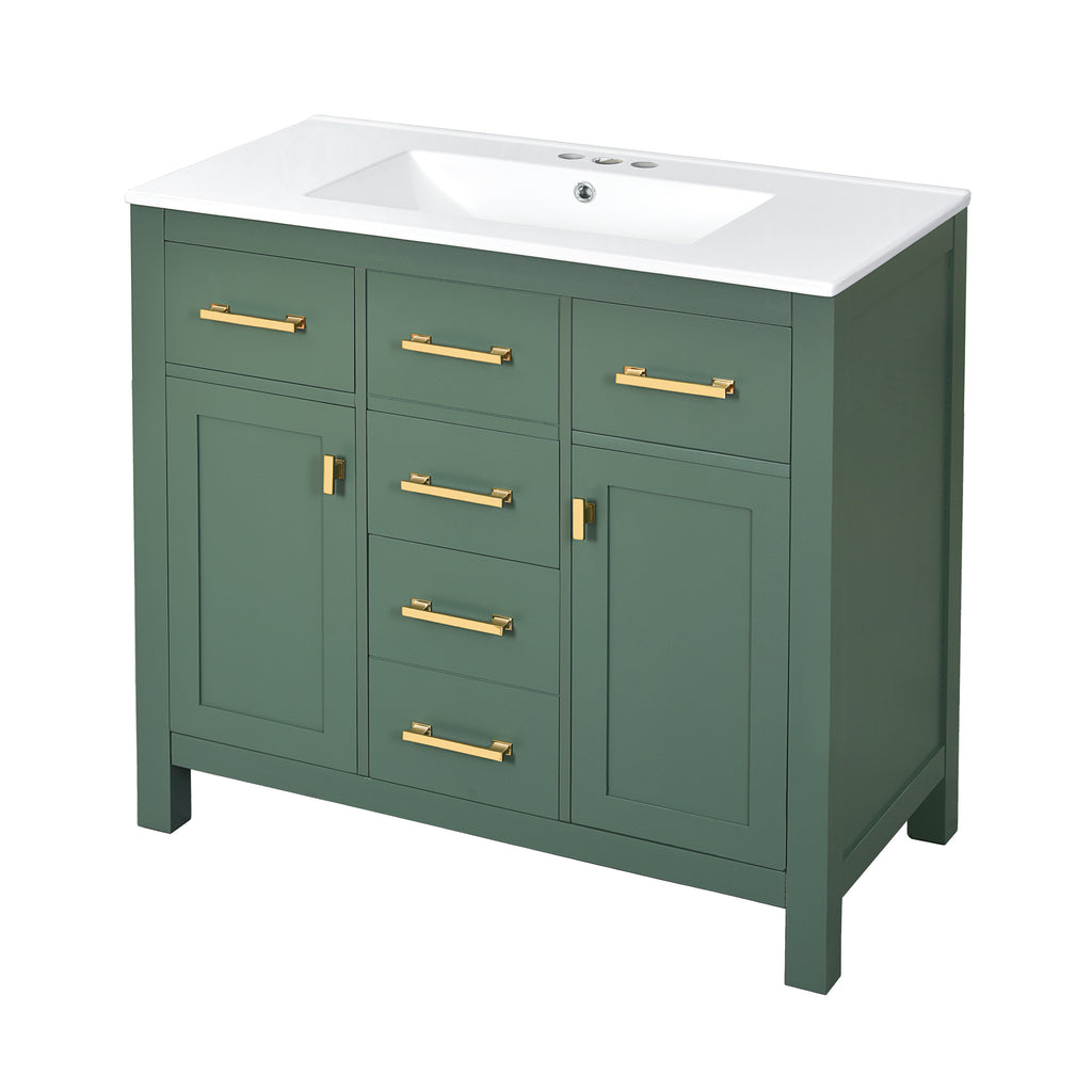 36'' Bathroom Vanity with Ceramic Sink Combo Set