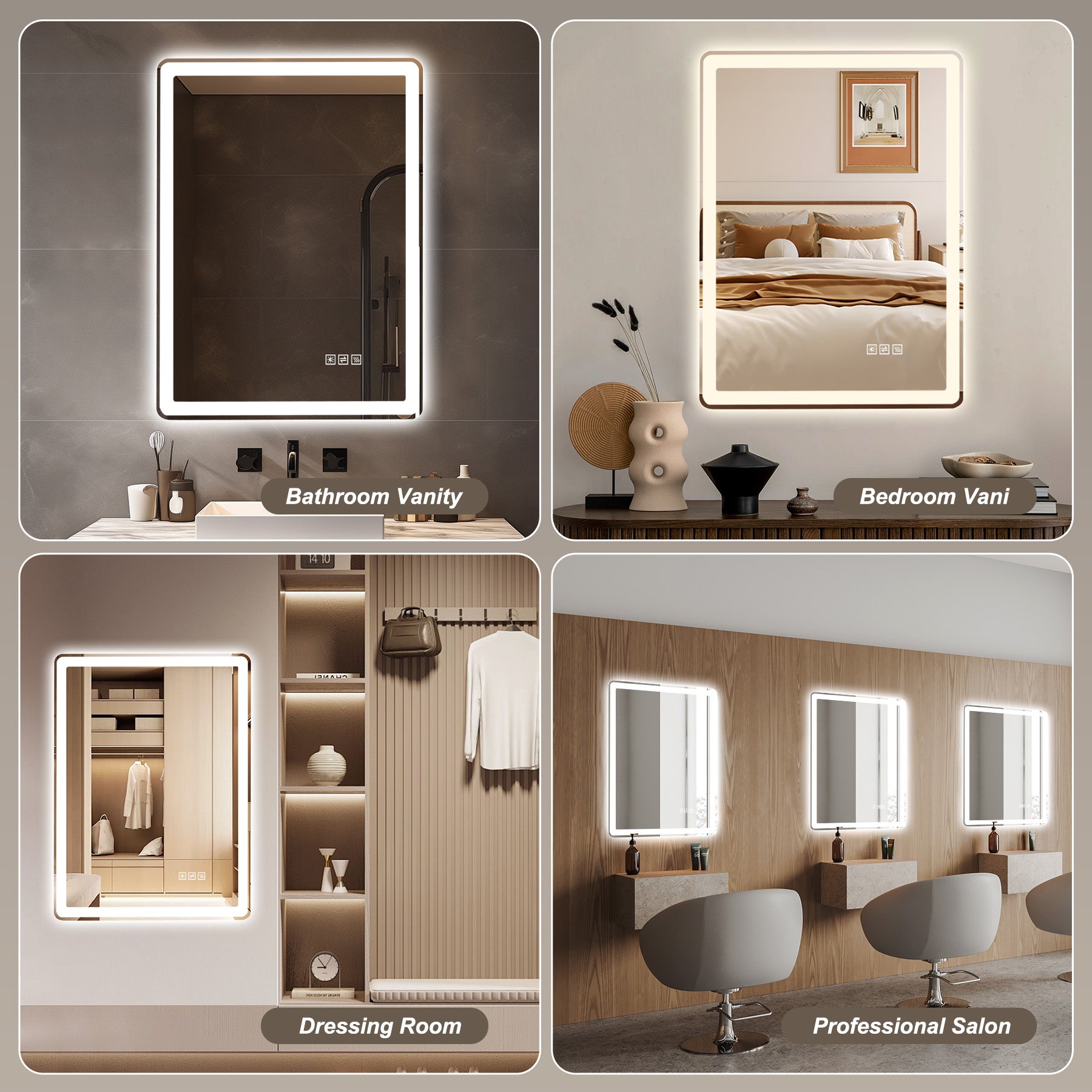 36" x 36" LED Bathroom Mirror