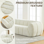 Chenille Pure Foam Sofa, Modern Quilted Cloud Sofa