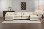 Modern 4-Seat Sectional Sofa with 2 Ottomans
