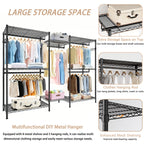 Heavy Duty Garment Rack, Freestanding Closet Organizer