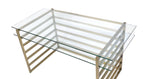 Shona Clear Glass Top & Antique Writing Desk