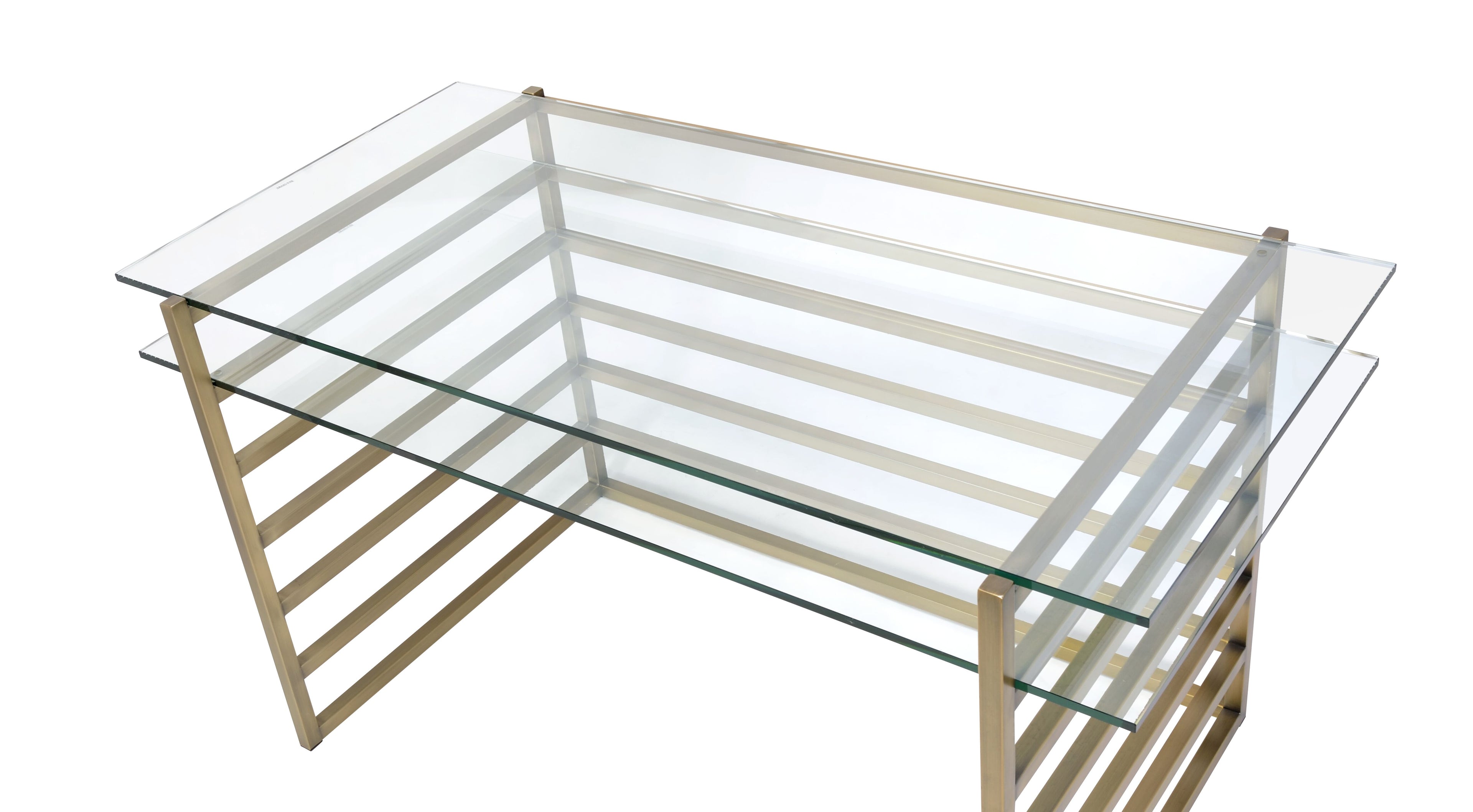 Shona Clear Glass Top & Antique Writing Desk