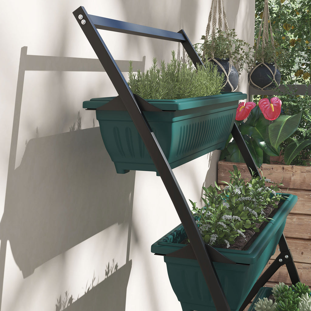 Outsunny Raised Garden Bed, 4 Tier Vertical Garden Planter Set