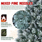 4FT Flocked Christmas Tree with Pine Needles & Eucalyptus Leaves