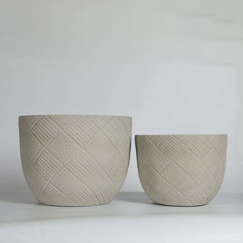 Round Concrete Planter Set of 2