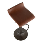 Barstool in Antique Metal and Faux Leather