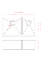 16 Gauge Stainless Steel Undermount Double Bowl Kitchen Sink