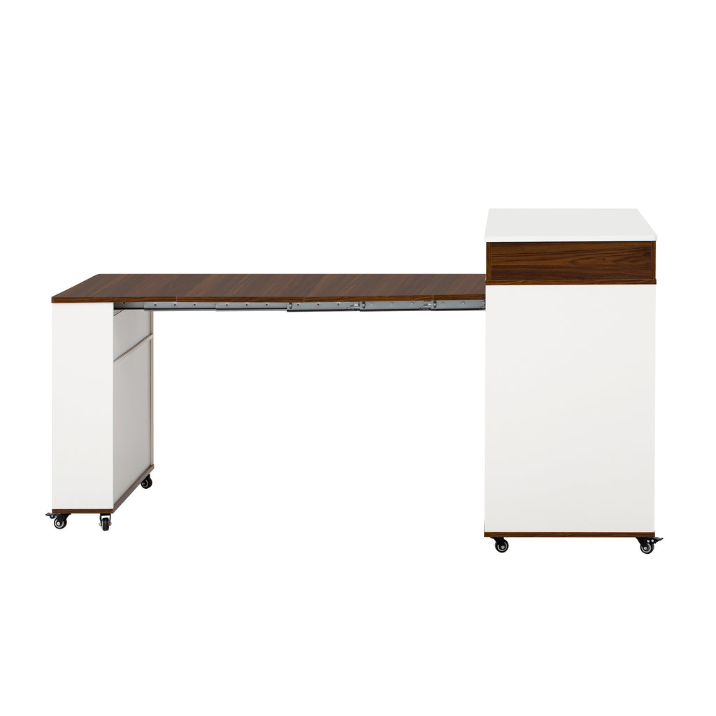 TREXM Extendable Dining Table with Extra-Long Folding Top