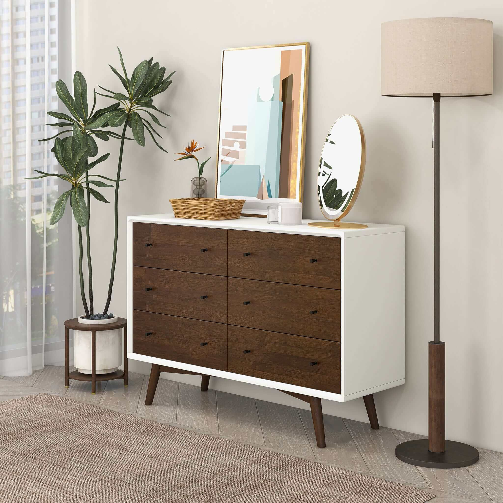 Mid Century Modern White Dresser